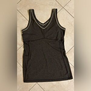 Lucy Gray V Neck Athletic Tank Top Medium